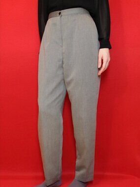 Vintage 90s Light Grey Tapered Leg High Waisted Dress Pants w/ Size 6